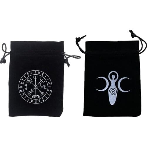Velvet Moon Phase Goddess Tarot Storage Bag Rune Board Game Card Package 7\"x5\" G99D