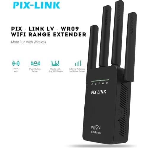 Wireless WIFI Repeater Router Access Point Wireless 300Mbps Range Extender WiFi Signal Amplifier 4External Antennas WR09