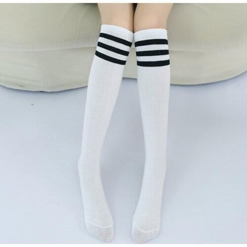 Kids Knee High School Socks Sport Girls Boys Football Stripes Cotton White Black Skate Children Baby Long Tube Leg Warm