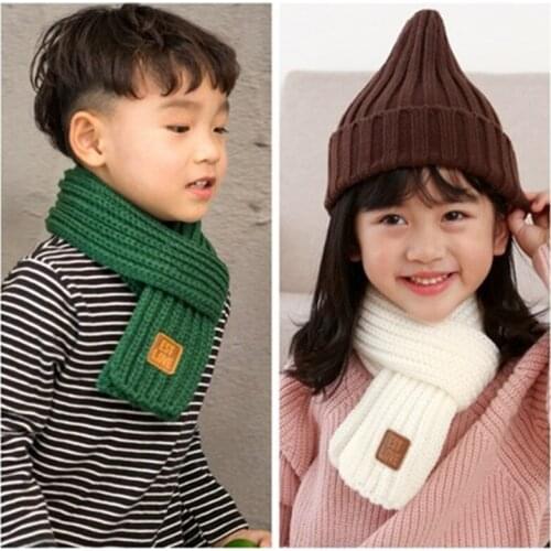 Kids Children Scarf Shawl Boy Girl Fall Winter Korean Solid Stitch Soft Warm Casual Fashion Accessories Outdoor-MXC-W7