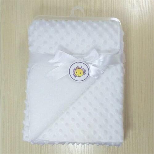 Baby Blanket & Swaddling Newborn Thermal Soft Fleece Blanket Solid Bedding Set Kids Dotted Backing Quilt For Infant Swaddle Wrap