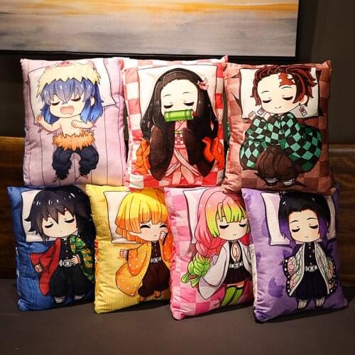 Devils Blade Anime Plush Stuffed Cushion Cute Pillow Demon Slayer Manga Doll Kimetsu No Yaiba Tanjirou Nezuko Plush Pillow Toys