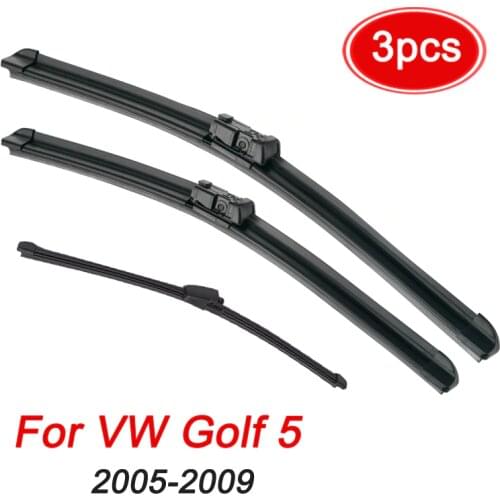 MIDOON Wiper LHD RHD Front Rear Wiper Blades Set For VW Golf 5 2005-2009 Windshield Windscreen Front Rear Window 24"+19"+13"