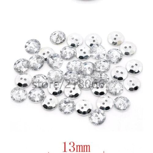 100PCS/lot ROUND ACRYLIC rhinestone button SHIRT CRYSTAL buttons clothes accessories crafts 2holes Acrylic buttons scrapbooking