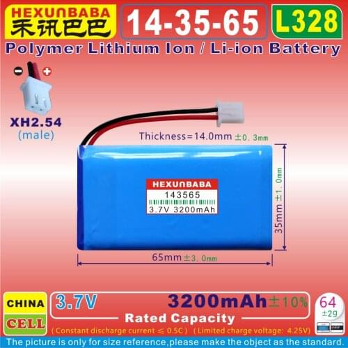 2pcs [L328] 3.7V 3300mAh [133565] PLIB; polymer lithium ion / Li-ion battery for tablet pc,cell phone,speaker,mp4;mp5,power bank