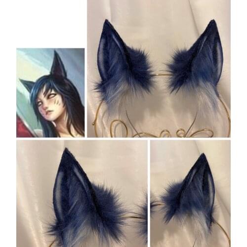 League Of Legends Plush Animal Ears Wolf Cat Fox Ear Headband Cosplay Prop New 2021