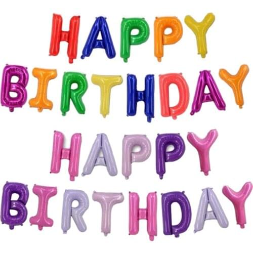 16 Inch Happy Birthday Balloon Letter Set Childrens Toys Birthday Party Decoration Room Decoration Aluminum Foil Balloons