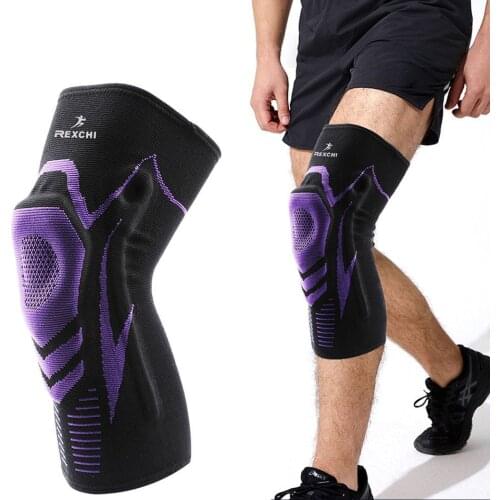 Basketball Knee Pads with Support Silicon Padded Elastic Non-slip Patella Brace Kneepad for Fitness Gear Protector Tennis