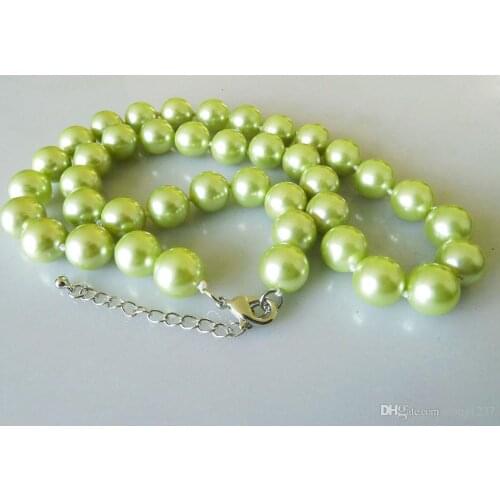 New Natural 10mm Green South Sea Shell Pearl Fashion Necklace 18inch AAA>>> free shipping