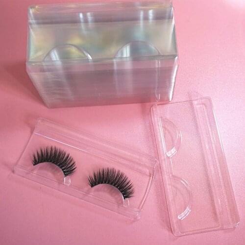Bulk 100/pack Wholesale Plastic Clear Lash Tay Mink Lashes Holder Eyelash Trays For Eyelash Packaging Box Package Cases Vendors
