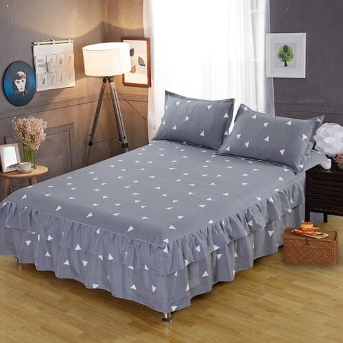 Bed Skirt ( Not Including Pillowcase ) Flower Printed Fitted Sheet Comfortable Bedsheet King Queen Size Bedspread Mattress Cover