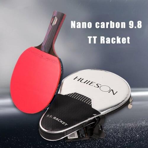 Nano Carbon Table Tennis Racket Training Ping Pong Bat Fast Offensive Games Match Level Special Accessories Light Elastic Board