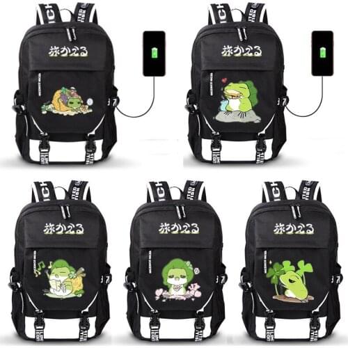 Travel Frog Game Anime w/USB Port Backpack Boys Girls Men Women Bag Travel School Bag Teenager Laptop Book Bag Gift Mochila
