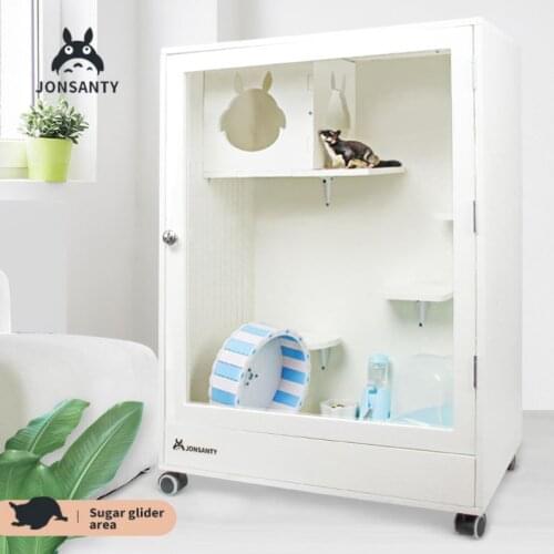 Sugar Glider Cage Pygmy Flying Squirrel Squirrel Feeding Box Totoro Cabinet Cage Insulation Cage Pet Cabinet Villa Climbing Pet