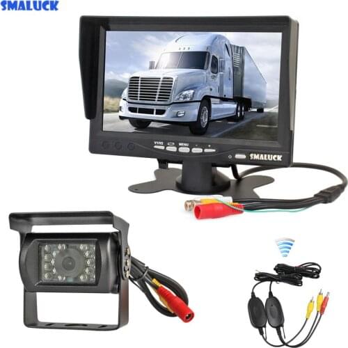 SMALUCK Wireless 7" HD TFT LCD Car Monitor Display Reverse Rear View Monitor Screen + HD CCD Rear View Car Camera