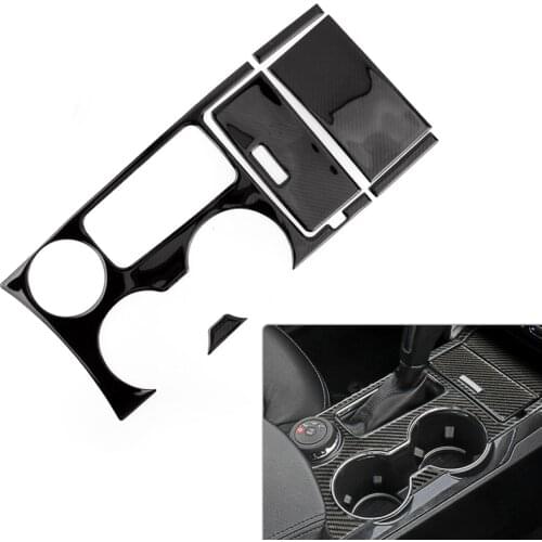 Car Black Carbon Fiber Console Gear Shift Box Panel Cover Trim Fit for Ford Explorer 2013 2014 2015 2016 2017 2018 2019 LHD