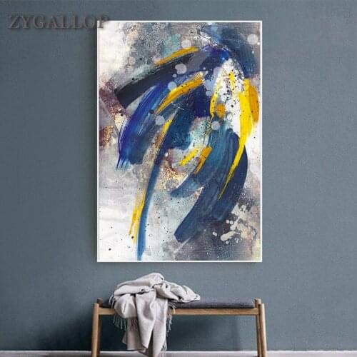 Modern Abstract Canvas Wall Art Living Room Watercolor- Oil Painting Scandinavian Decor Posters Print Pictures for Home Design