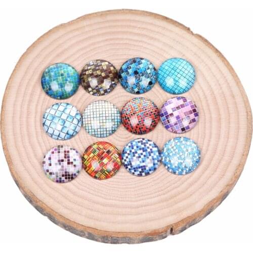 Onwear mixed tile pattern photo glass cabochon 20mm 12mm diy flat back jewelry findings for earrings bracelets making