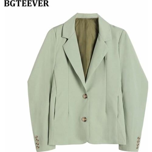 BGTEEVER Stylish Single-breasted Women Blazer Long Sleeve Loose Female Suits Jackets Summer Fashion Ladies Outerwear 2021
