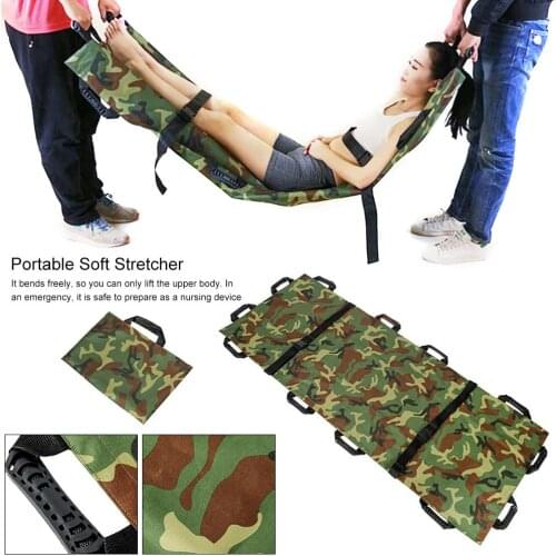Thickened Canvas 12 Handles Soft First Aid Home Household Medical Stretcher with Handbag for Camping Outdoor Aid