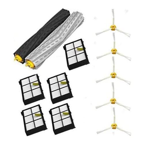 High Quality 1 set Tangle-Free Debris Extractor Brush +5 Hepa filter + 5 side brush for iRobot Roomba 800 900 Series 870 880 980