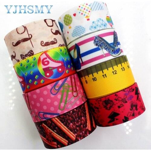YJHSMY F-17616-724,25 mm 10 yards Cartoon Printed grosgrain ribbons,DIY handmade Hair accessories Material wedding gift wrap