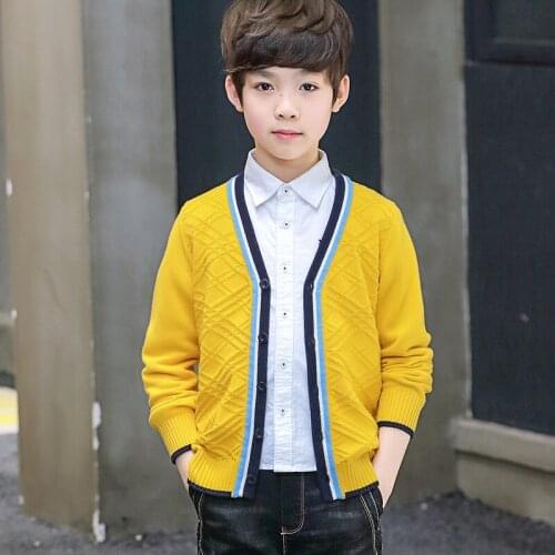 Boys Sweater Kids Outwear Tops Jackets 2021 Cardigan Fleece Thicken Warm Winter Autumn Costume Teenage Children Clothing