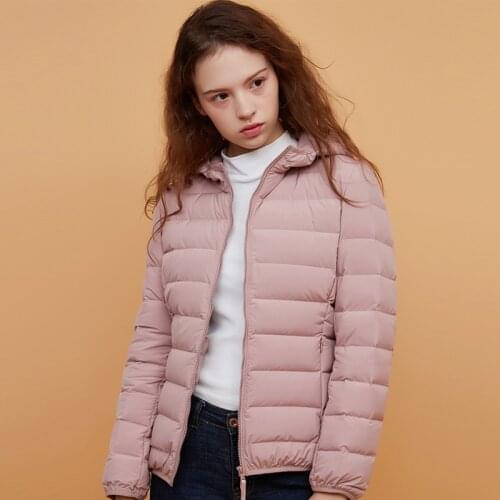 Womens Jackets Spring Winter Women Ultralight Thin Down Jacket Hooded Jackets Warm Coat Parka Lightweight Padded Jackets