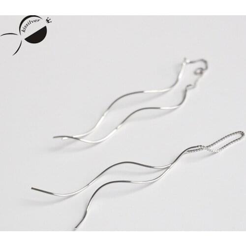 Womens Drop Dangle Earrings Silver S925 Lovely Simple Fashion Jewelry Elegant Tassels Sterling Silver Drop Earrings Female