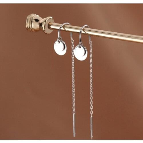 Tassel Line Earrings Disc For Women Simple Cute Hot Sale Female Student Personality Fashion Korean Trend Lady Jewelry BOYULIGE