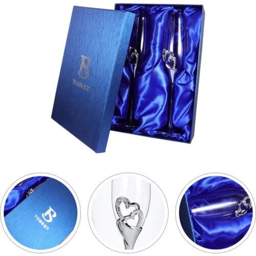 1 Set Decorative Champagne Glass Glass Crystal Wedding Goblet Red Cup