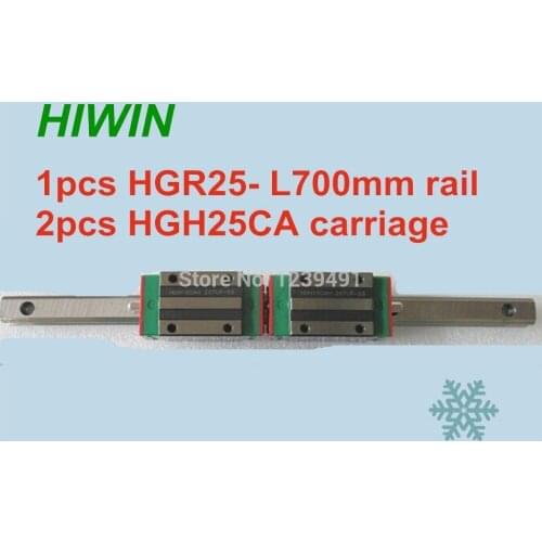 1pcs HIWIN linear guide HGR25 -L700mm with 2pcs linear carriage HGH25CA CNC parts