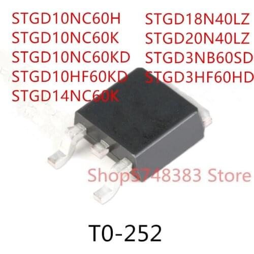 10PCS STGD10NC60H STGD10NC60K STGD10NC60KD STGD10HF60KD STGD14NC60K STGD18N40LZ STGD20N40LZ STGD3NB60SD STGD3HF60HD TO-252
