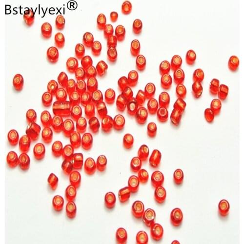1600pcs 800pcs 400pcs 200pcs 100pcs mix color Red Silver-Lined Glass Seed Beads Rondelle 4mm (6/0) Decorative ornaments fitting