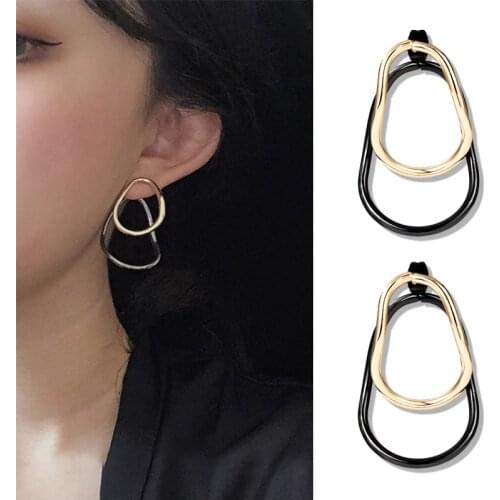 2021 Trend Fashion JewelryGolden Exaggerate Big Smooth Circle Hoop Earrings Brincos Simple Party Round Loop Earrings for girl