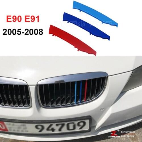 3D color car Front Grille Trim Sport Strips grill Cover Stickers For 2005 to 2008 BMW 3 series E90 E91 320 325 330 335