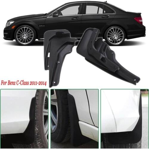 4pcs Premium Heavy Duty Molded Splash Mud Flaps Guards Fenders For Benz C-Class 2011-2014