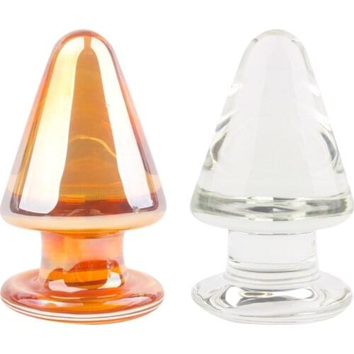 Large Glass Butt Plug Huge Big Anal Balls Plugs Dilator Stimulator Buttplug Woman Sex Products Toys for Adults