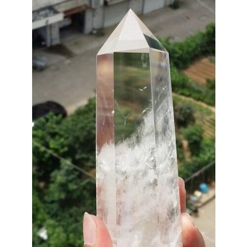 Free shipping j00853 NATURAL CLEAR QUARTZ CRYSTAL WAND POINT