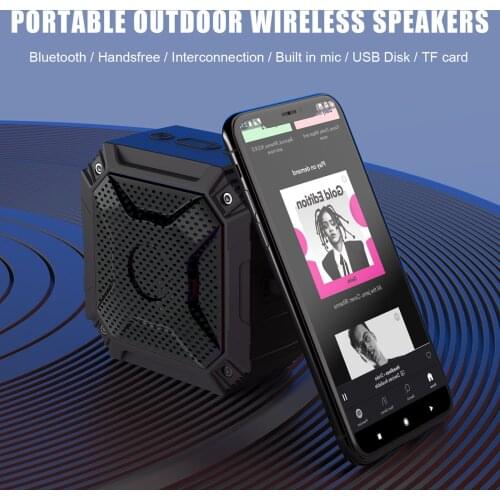 TWS Wireless Speaker Outdoor Portable Bluetooth Speaker 3D Stereo Music Sound Column or Outdoor Travel Camping Cycling
