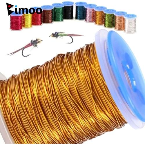 Bimoo 12 Color/Set Fly Tying Copper Wire Material for Ribbing Weight Flash Dubbing Brush Nymphs Streamer Trout Flies Salmon Wire
