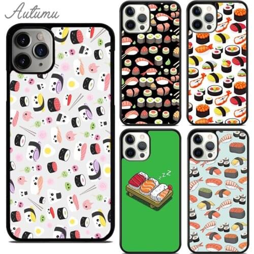 Japanese cuisine Sushi food Phone Case for iPhone 11 12 Pro Max mini X XR XS SE 2020 5 6S 7 8 Plus Samsung S8 S9 S10 Cover shell