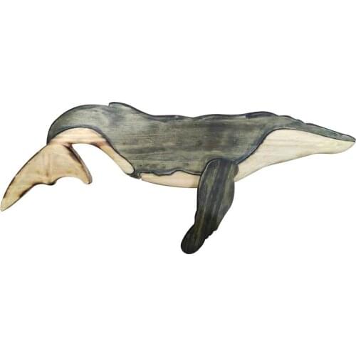 Whale Decor Wooden Interior Decorative Hanging Antique Pendant Marine Elements Whale Home Wall Decor Hand-selected Gift