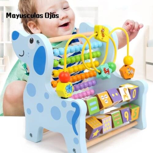 Wooden Children Multifunctional Giraffe Music Knocking On Piano Calculation Frame Around Beads Counting Education Cognitive Toys