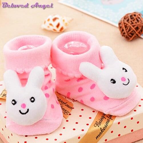 0-18M Baby Socks Cotton Cartoon 3D Print Newborns Soles Boots Slipper Child For Boy Girl Babies Sock Kids Anti-slip Floor Wear