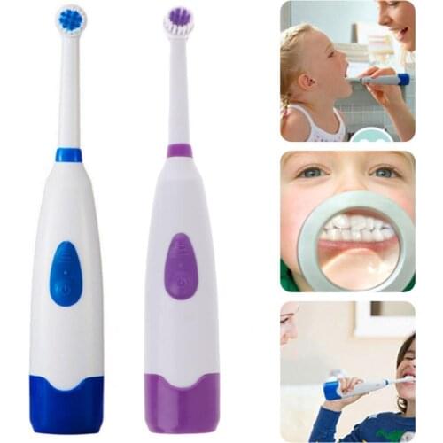 1 Set Electric Toothbrush with Replacement Brush Heads Oral Care Waterproof Adult Kids Automatic Cleaning Toothbrush for Dental