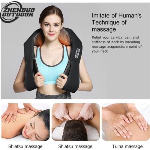 Electrical Roller Back Shoulder Neck muscle Massager Body Massage Ball shawl spine belt 4D Infrared Kneading Massager