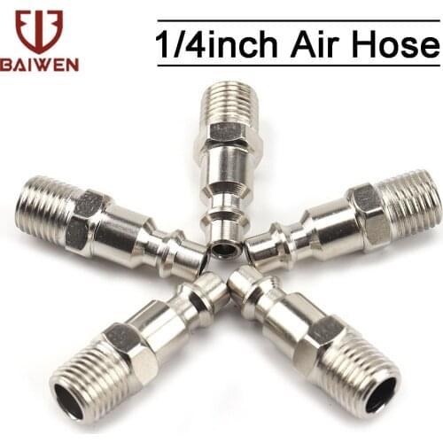 5pcs Air Line Hose Compressor Fittings Connector Quick Release Connector Fasteren Pneumatic Tool Accessories 1/4" Inner