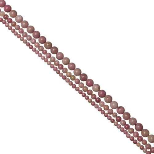 Smooth Rhodochrosite Stone Beads Size For 6/8/10mm Round Stone Semi-finished Beads 16inch H748