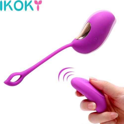 IKOKY USB Rechargeable Vibrating Egg Wireless Remote Control Vaginal Tight Exercise G-Spot Massager Sex Toys for Women